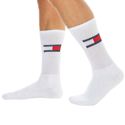 Lot de 2 Paires de Chaussettes de Sport Flag Blanches Tommy Hilfiger