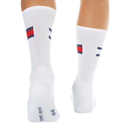 Lot de 2 Paires de Chaussettes de Sport Flag Blanches Tommy Hilfiger