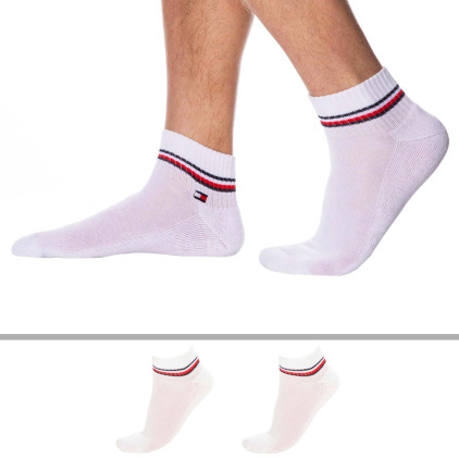Lot de 2 Paires de Socquettes Sport Iconic Blanches Tommy Hilfiger