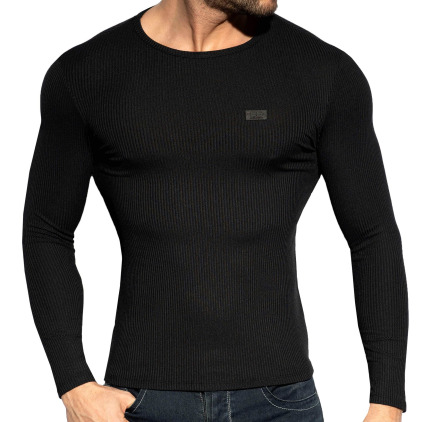 T-Shirt Manches Longues Recycled Rib Noir ES Collection