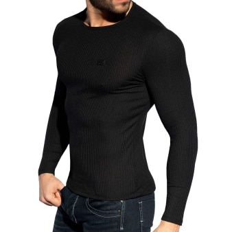 T-Shirt Manches Longues Recycled Rib Noir ES Collection