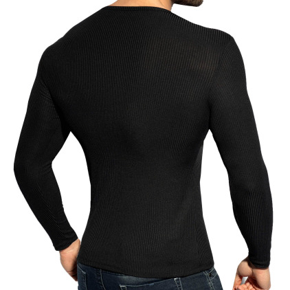 T-Shirt Manches Longues Recycled Rib Noir ES Collection