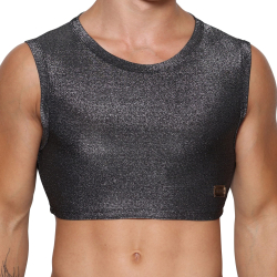 Crop Top Glisten Noir - Argent Marcuse
