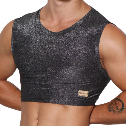 Crop Top Glisten Noir - Argent Marcuse