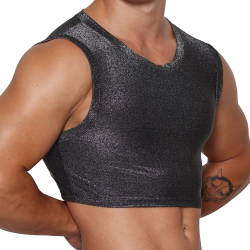 Crop Top Glisten Noir - Argent Marcuse