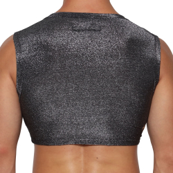 Crop Top Glisten Noir - Argent Marcuse