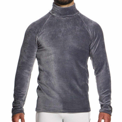 T-Shirt Col Roulé Corduroy Gris Modus Vivendi