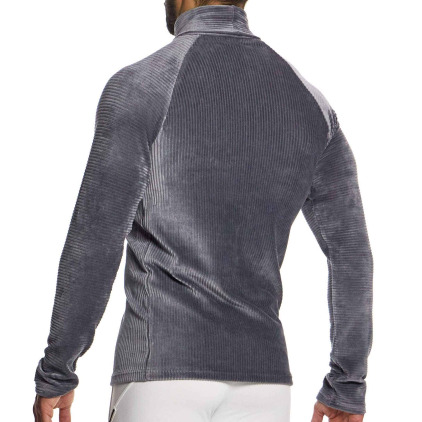 T-Shirt Col Roulé Corduroy Gris Modus Vivendi