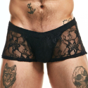 Sexy Boy Lingerie Lace Trunks - Black
