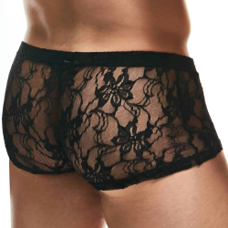 Boxer Lingerie Dentelle Noir Sexy Boy