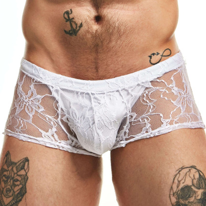 Boxer Lingerie Dentelle Blanc Sexy Boy