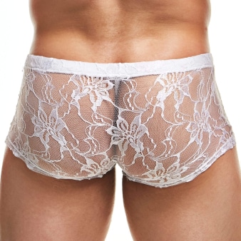 Boxer Lingerie Dentelle Blanc Sexy Boy