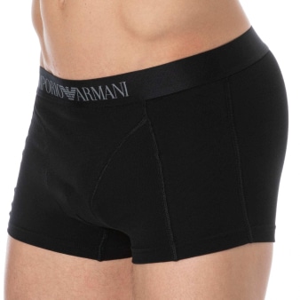 Boxer Stretch Piquet Noir Emporio Armani