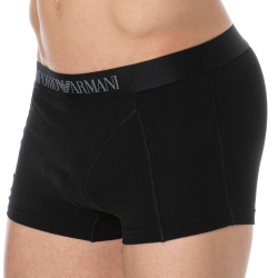 Boxer Stretch Piquet Noir Emporio Armani