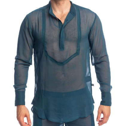 Chemise Tunique Chantilly Bleu Paon L'Homme Invisible