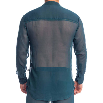 Chemise Tunique Chantilly Bleu Paon L'Homme Invisible