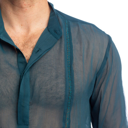 Chemise Tunique Chantilly Bleu Paon L'Homme Invisible