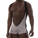 Barcode Sanke Mesh Singlet - White - Black