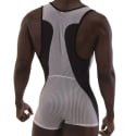 Barcode Sanke Mesh Singlet - White - Black