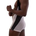 Barcode Sanke Mesh Singlet - White - Black