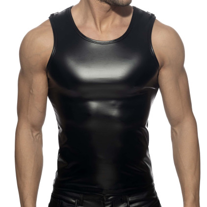 Débardeur Shoulder Zip Rub Noir  AD Fetish