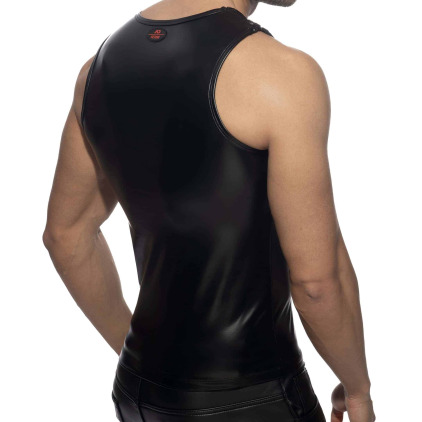Débardeur Shoulder Zip Rub Noir  AD Fetish