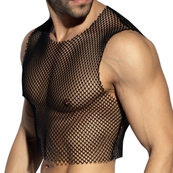 Crop Top Beachy Résille Noir ES Collection