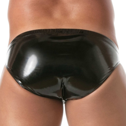 Slip Bikini Zippé Vinyl Noir TOF Paris