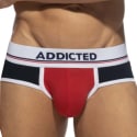 Addicted Velour Panel Briefs - Red - Navy