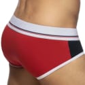 Addicted Velour Panel Briefs - Red - Navy