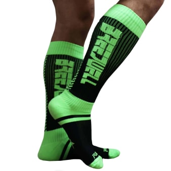 Chaussettes Hautes Eternity Vert Fluo - Noir Breedwell