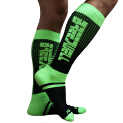 Chaussettes Hautes Eternity Vert Fluo - Noir Breedwell