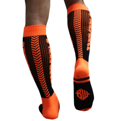 Breedwell Eternity Knee Socks - Neon Orange - Black