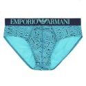 Emporio Armani All Over Microfiber Briefs - Peacock