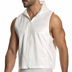 Modus Vivendi Lacquer Sleeveless Hoodie - Off White