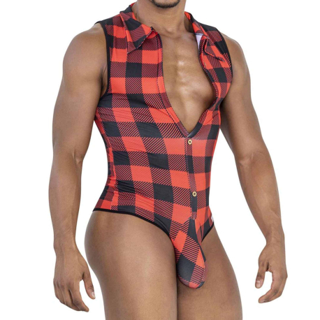 CandyMan Lumberjack Bodysuit - Red