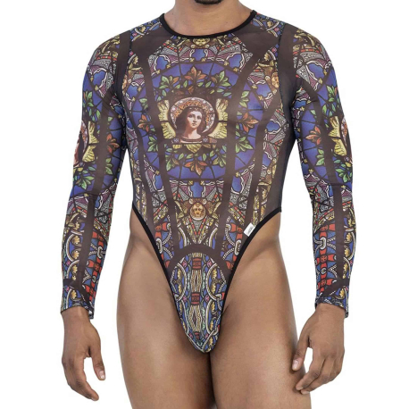 CandyMan Stained Glass Bodysuit - Black