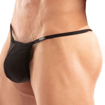 String Tentation Microfibre Noir TOF Paris