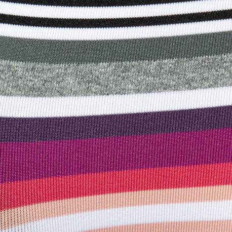 ES Collection Retro Stripes Bikini Briefs - Grey - Pink 