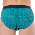 Emporio Armani All Over Microfiber Briefs - Peacock