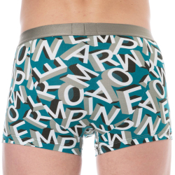 Emporio Armani Bold All Over Lettering Cotton Boxer Briefs - Peacock