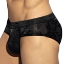 ES Collection Slip Floral Transparent Noir