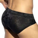 ES Collection Slip Floral Transparent Noir