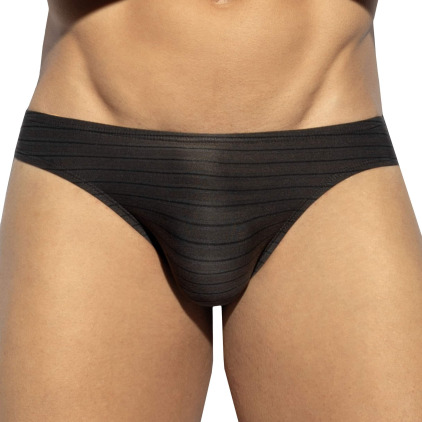 Slip Bikini Stripes Brownie Noir ES Collection