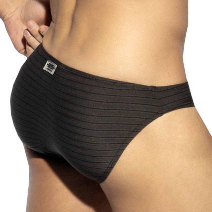 Slip Bikini Stripes Brownie Noir ES Collection