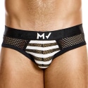 Modus Vivendi Striped Through Classic Briefs - Black - White