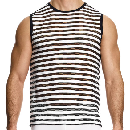 Débardeur Full Striped Through Rayé Noir - Blanc Modus Vivendi