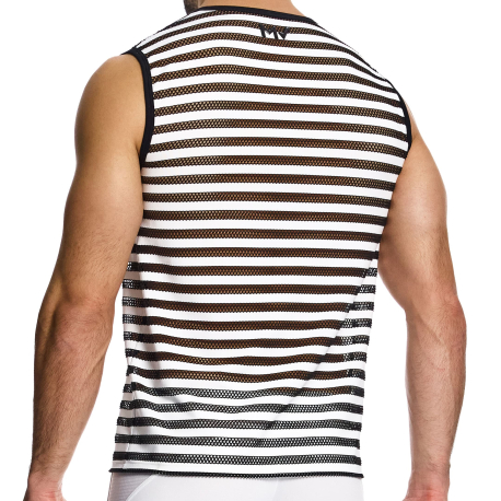 Modus Vivendi Full Striped Through Tank Top - Black - White