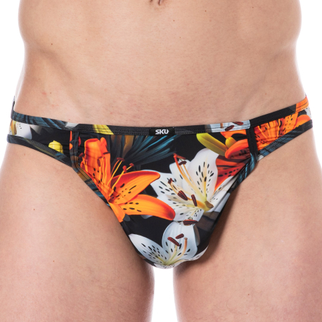 SKU Tropical Summer Microfiber Briefs - Black