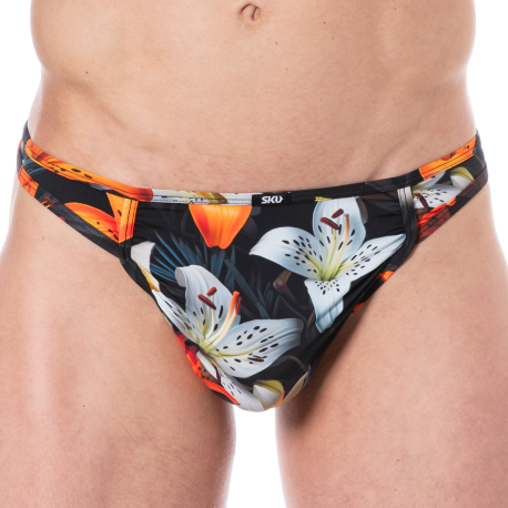 SKU Tropical Summer Microfiber Thong - Black